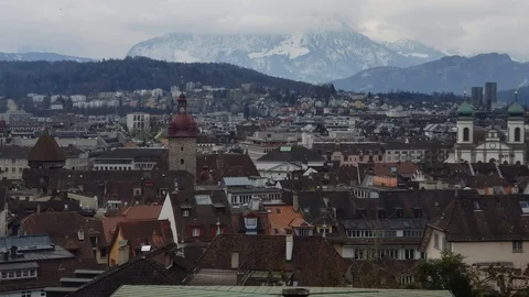 Lucerne Rooftops 스톡 동영상 122257846