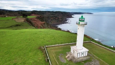 Luces lighthouse, Asturias, Spain Stock Footage 295911622