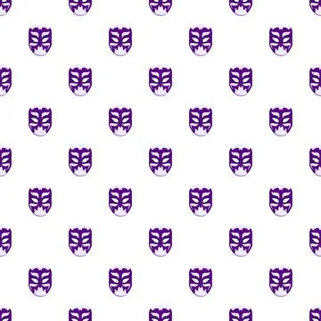 Lucha libre masks creating purple seamless pattern background Stockillustratie