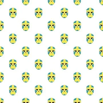 Lucha libre masks repeating pattern on white background Illustrazione stock