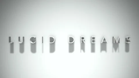 Lucid dreams 3D title animation with shadows on a white background Stock Footage 297905429