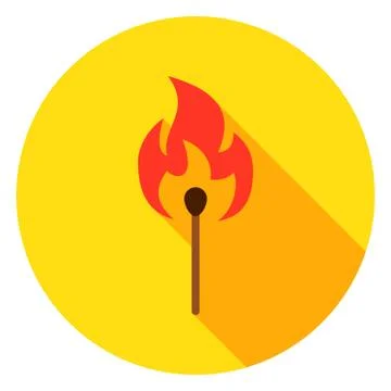 Lucifer Match Circle Icon Stock Illustration