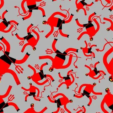 Lucifer ornament. Devil background. Demon texture. Satan pattern seamless. Stock Illustration