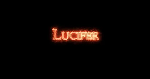 Lucifer written with fire. Loop Stock Footage 129180533