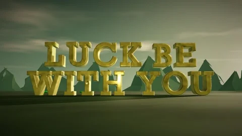 Luck Be With You Gold 3D Letters with Shamrocks on Misty Emerald Irish Hills at 스톡 동영상 343193053