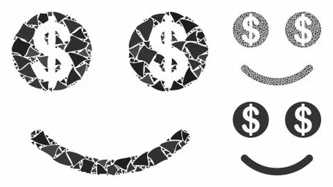 Luck dollar smile Composition Icon of Inequal Elements Stock Illustration