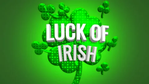 Luck Of Irish with candy shamrocks pattern on green gradient 스톡 동영상 235689605