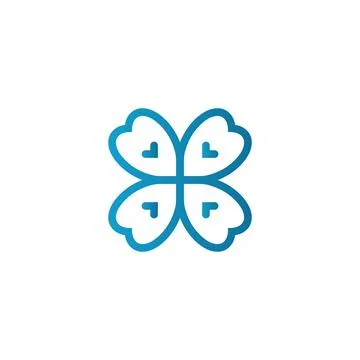 Luck logo four leaf clover luck symbol basic modern corporate, abstract letter Stock Illustration