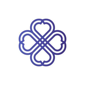 Luck logo four leaf clover luck symbol blue logomodern corporate, abstract Stock Illustration