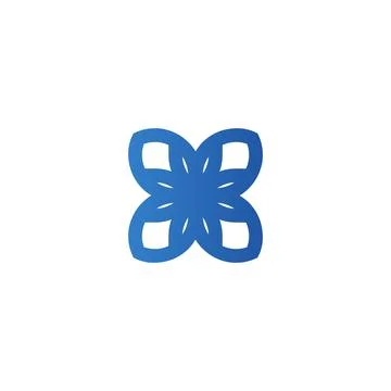 Luck logo four leaf clover luck symbol blue logo modern corporate, abstract Stock Illustration