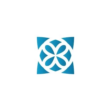 Luck logo four leaf clover luck symbol orange logo modern corporate, abstract Stock Illustration