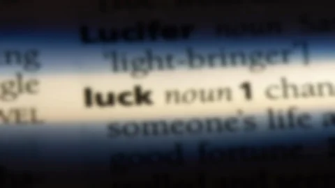 Luck word in a dictionary. Stock Footage 99563069