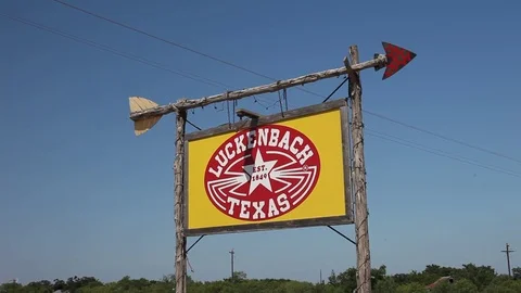 Luckenbach Texas Sign Video stock 76867982