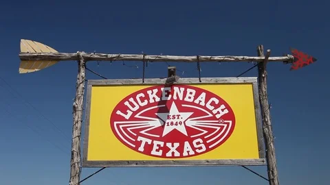 Luckenbach Texas Sign Stockbeeldmateriaal 76868053