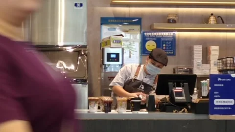 Luckin Coffee is in operation Stock Footage 287188438