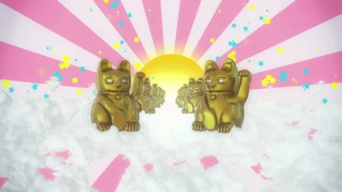 Luckly Cat Background Stock Footage 219635667