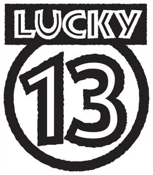 Lucky 13 Vector Emblem. Stock Illustration
