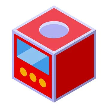 Lucky box icon isometric vector. Money game 库存插图
