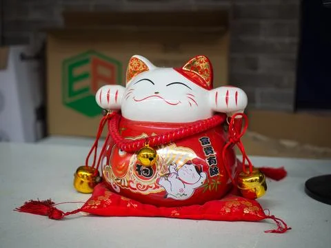 Lucky Cat front view Stock Photos