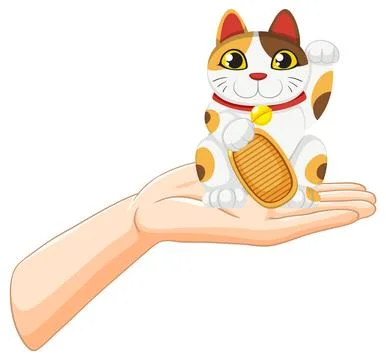 Lucky Cat on Hand Stock Illustration