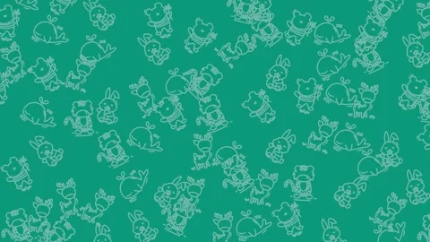 Lucky Cat Pattern - A Whimsical Design for Good Fortune and Joy. Stock Footage 321854780