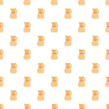 Lucky cats pattern representing fortune and japanese culture Stock Illustration