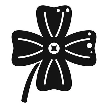 Lucky clover icon simple vector. Four leaf Illustrazione stock