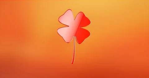 Lucky Clover Red 3d Icon 스톡 동영상 75669754