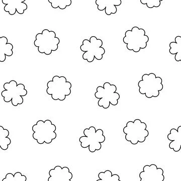 Lucky clover. Seamless pattern. Coloring Page. Stock Illustration