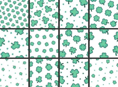 Lucky clover. Seamless pattern. Stock Illustration
