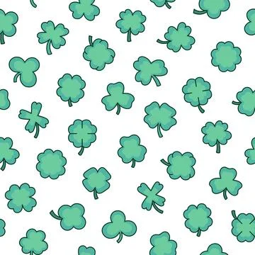 Lucky clover. Seamless pattern. Stock Illustration