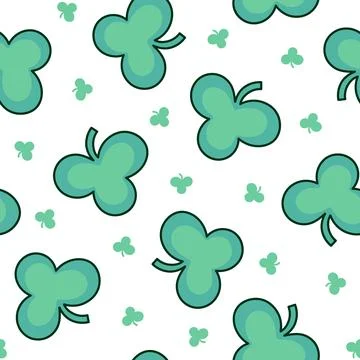 Lucky clover. Seamless pattern. Stock Illustration