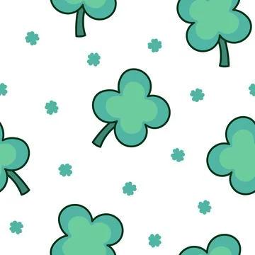Lucky clover. Seamless pattern. Stock Illustration
