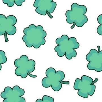 Lucky clover. Seamless pattern. Stock Illustration