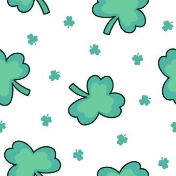 Lucky clover. Seamless pattern. Stock Illustration