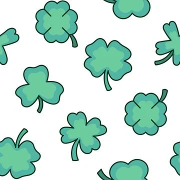 Lucky clover. Seamless pattern. Stock Illustration