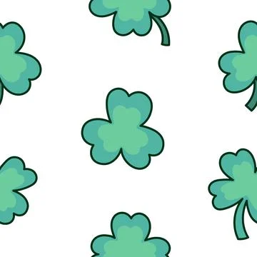 Lucky clover. Seamless pattern. Stock Illustration
