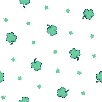 Lucky clover. Seamless pattern. Stock Illustration