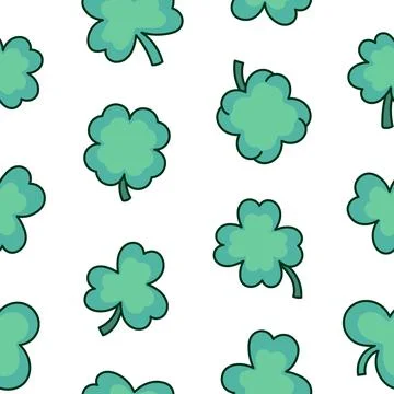 Lucky clover. Seamless pattern. Stock Illustration