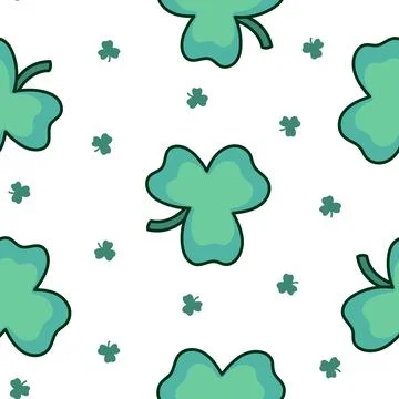 Lucky clover. Seamless pattern. Stock Illustration