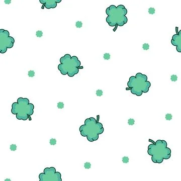 Lucky clover. Seamless pattern. Stock Illustration