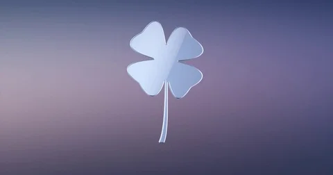 Lucky Clover Silver 3d Icon Stock Footage 75669947
