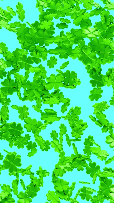 Lucky clovers falling. Stock Footage 287752583