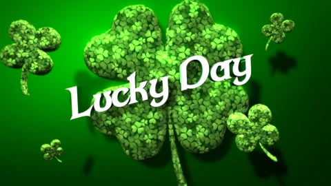 Lucky Day with candy shamrocks pattern on green gradient 스톡 동영상 235689572