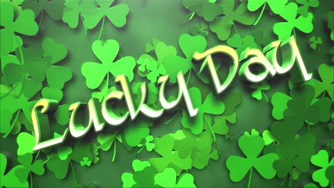 Lucky Day with shamrocks pattern Stock Footage 169736091