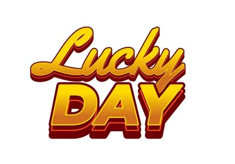 Lucky day. Text effect in 3D style with good colors Stock Illustration