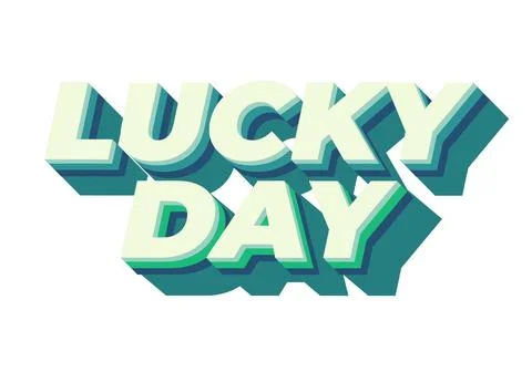 Lucky day. Text effect in 3D style with good colors Stock Illustration