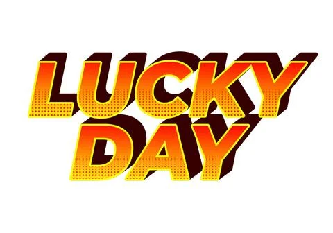 Lucky day. Text effect in 3D style with good colors Stock Illustration