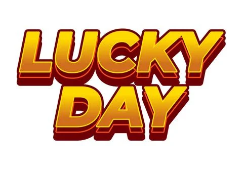 Lucky day. Text effect in 3D style with good colors Stock Illustration