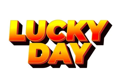 Lucky day. Text effect in 3D style with good colors Stock Illustration